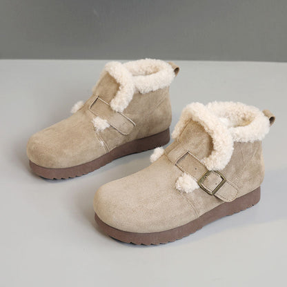 Damen Winterstiefeletten Weich Riemchen