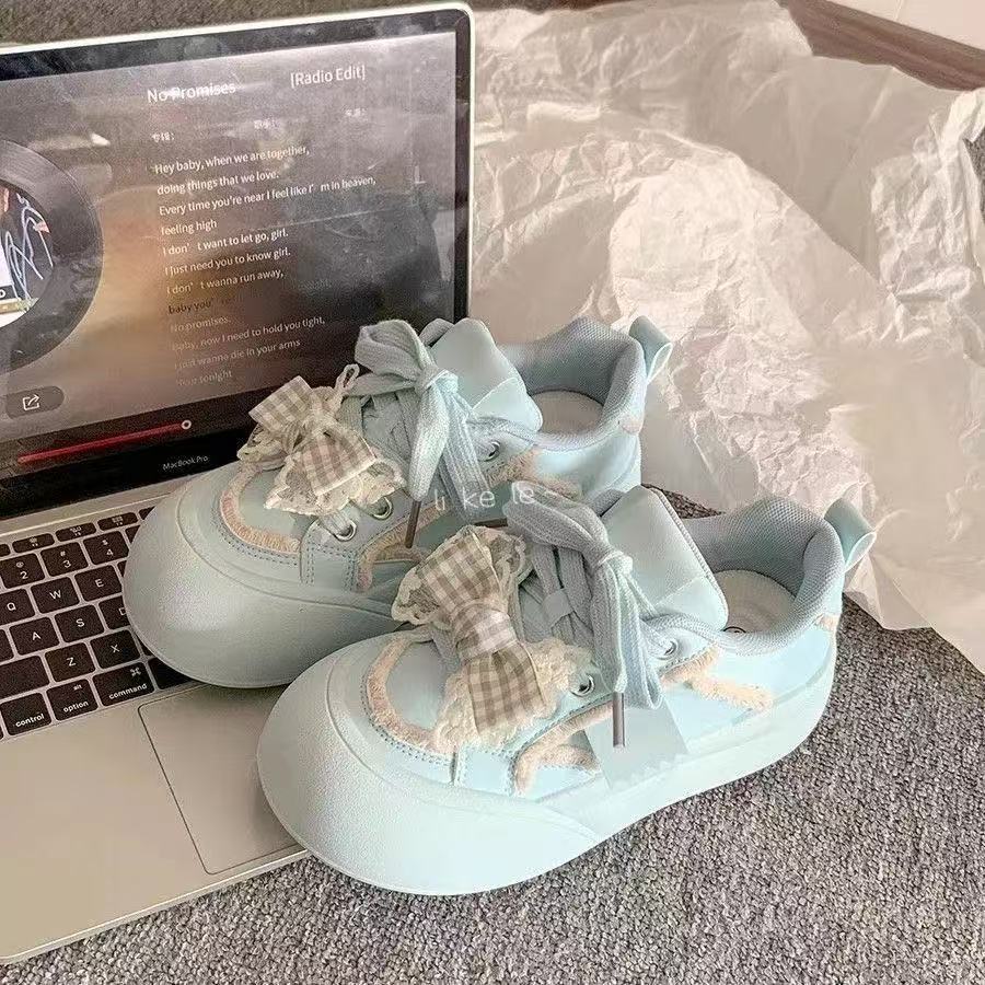 Damen Sneaker Rüschen Sportlich
