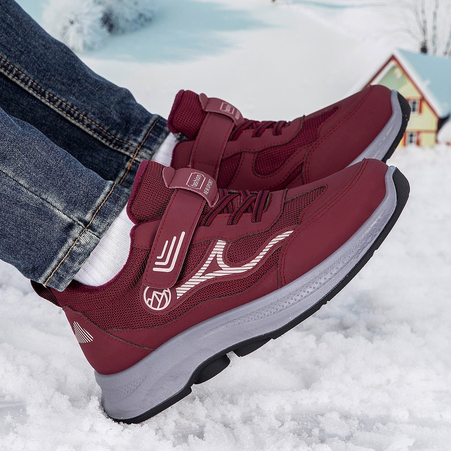 Damen Sportschuhe Schnür-Sneaker Warm Isoliert Rutschfest - Norvielle