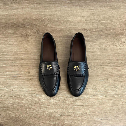 Damen Mokassins Elegante Blumenverzierung Schuhe