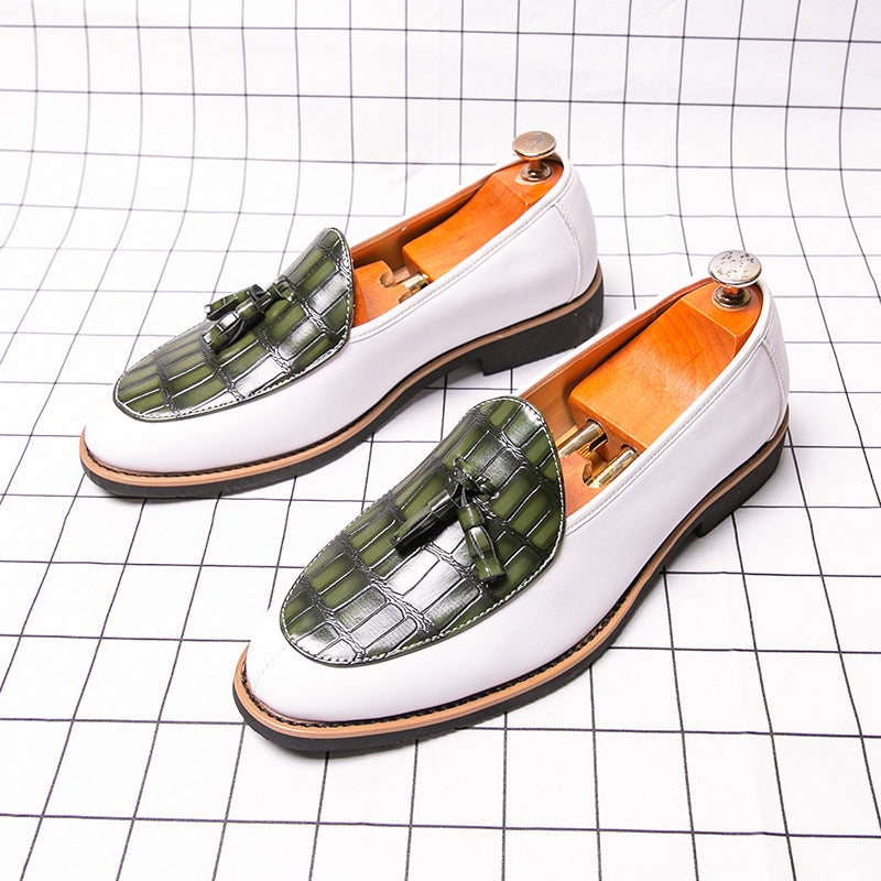 Damen Mokassins Leder Schuhe Elegantes Quasten-Design Braun