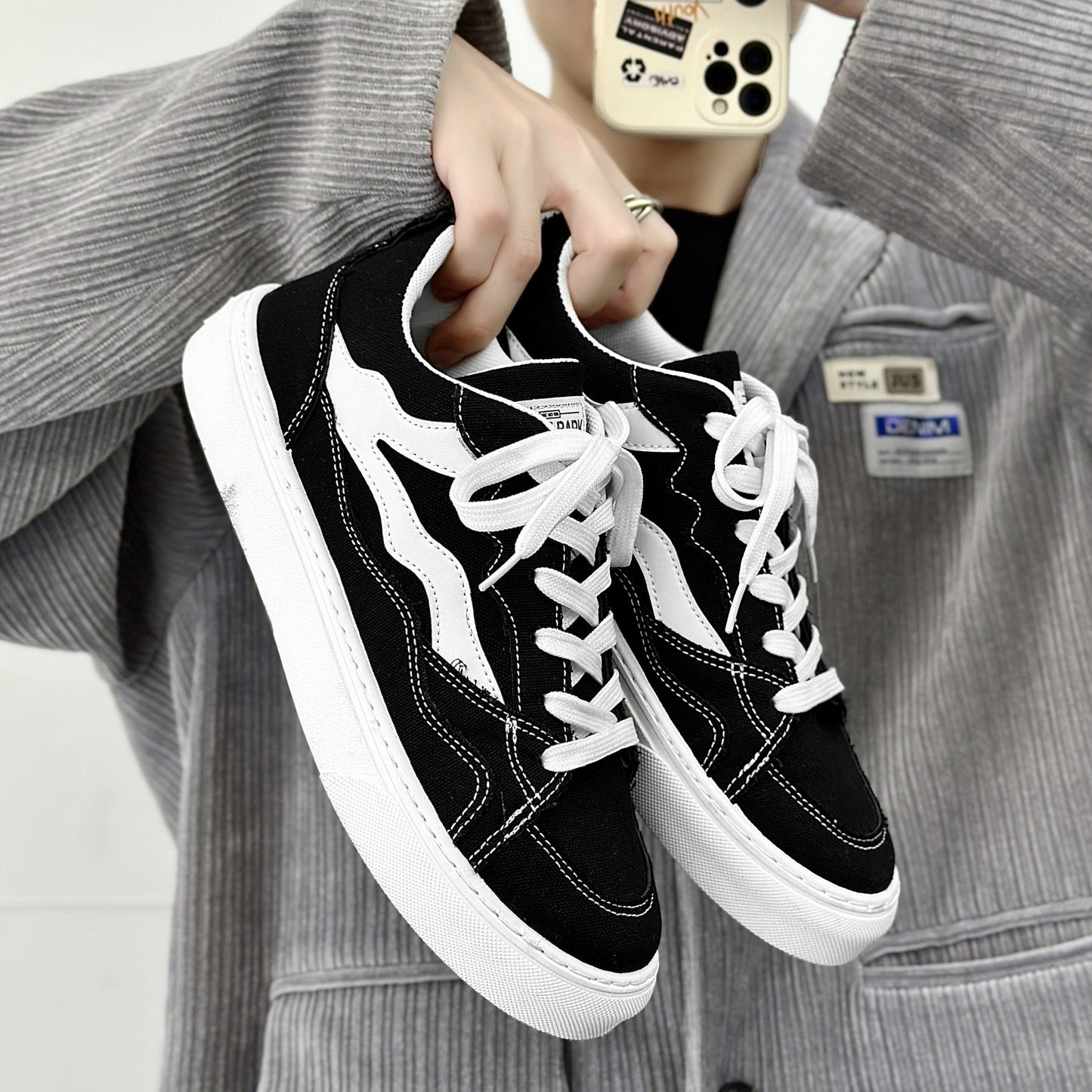 Damen Sneaker Vintage Retro Style Schuhe