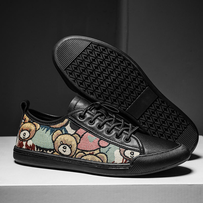 Damen Sneaker Bärenmotiv Rutschfest