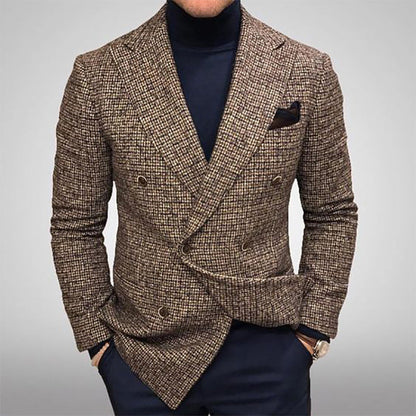 Herren Doppelreihenblazer Karomuster Modern