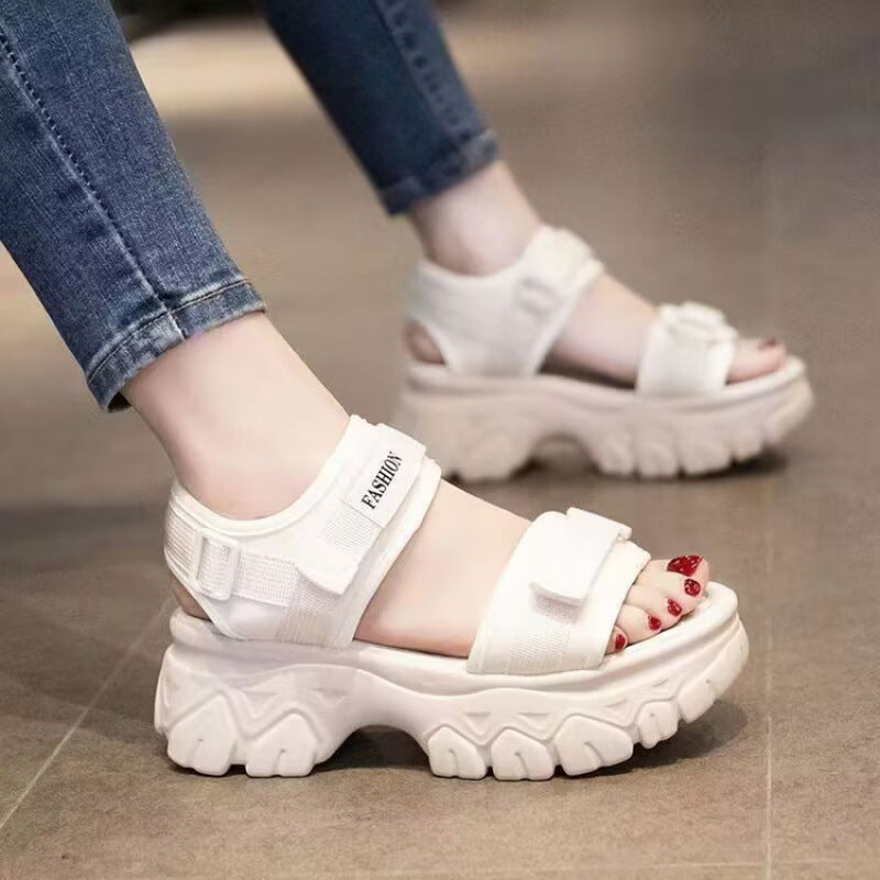 Damen Sandalen Chunky Verstellbar Sommer Schwarz - Norvielle