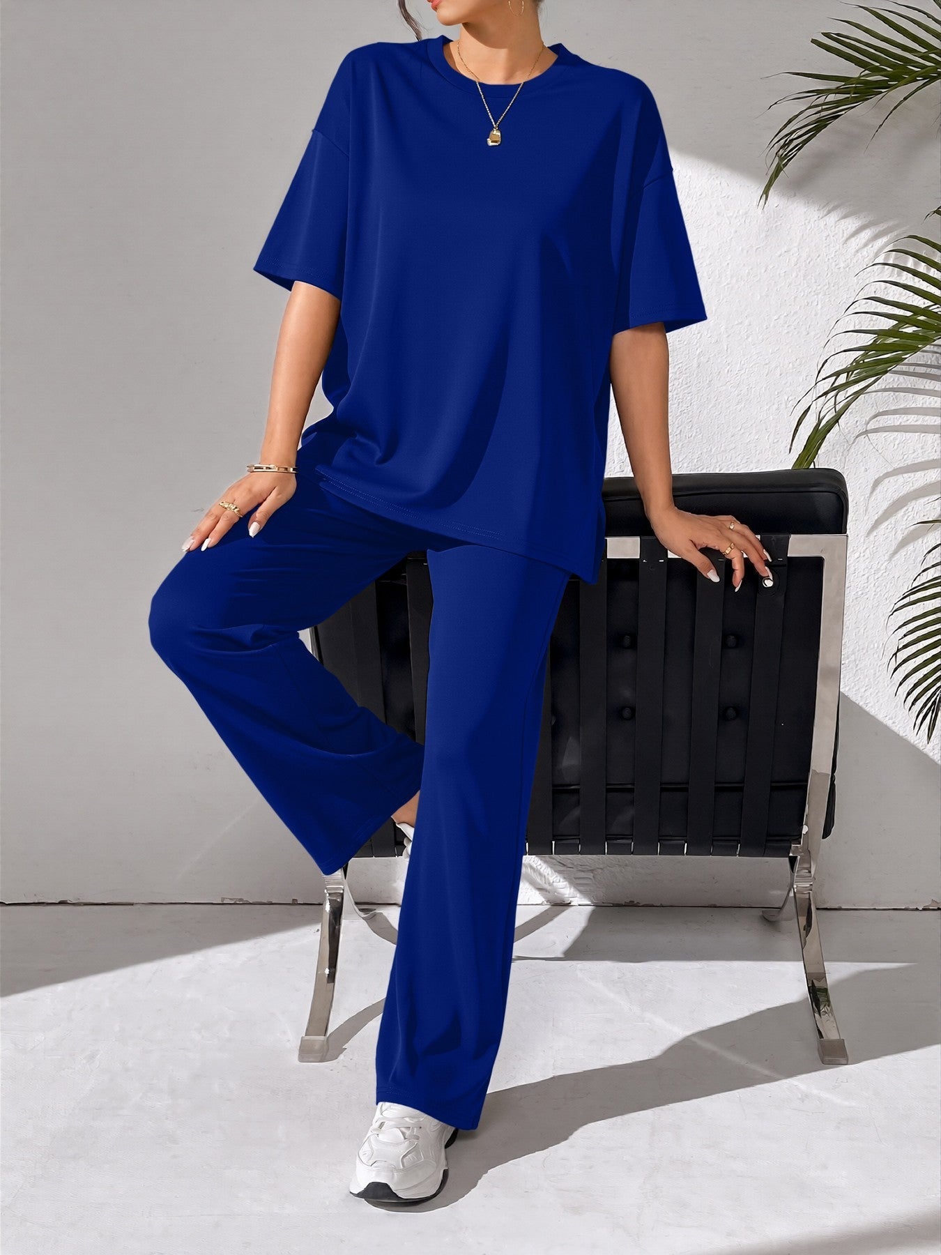 Damen Freizeit-Set Bequemes Weites Oberteil