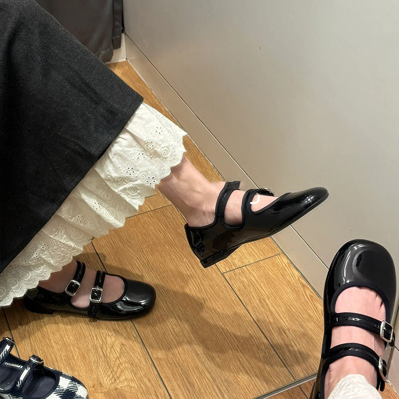 Damen Mary Jane Schuhe Elegant Riemen Schnalle