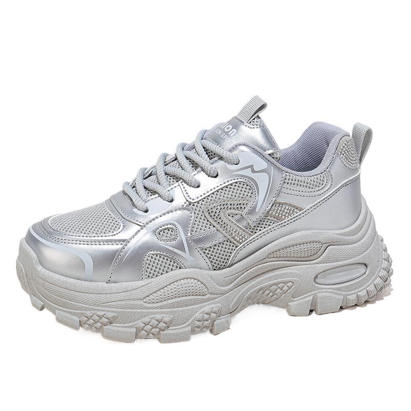 Damen Sneaker Metallic Schuhe Sportlich