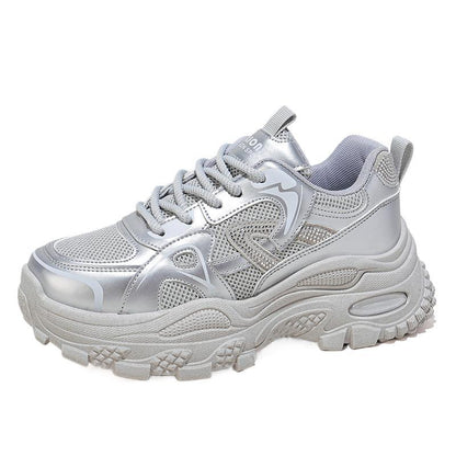 Damen Sneaker Metallic Schuhe Sportlich