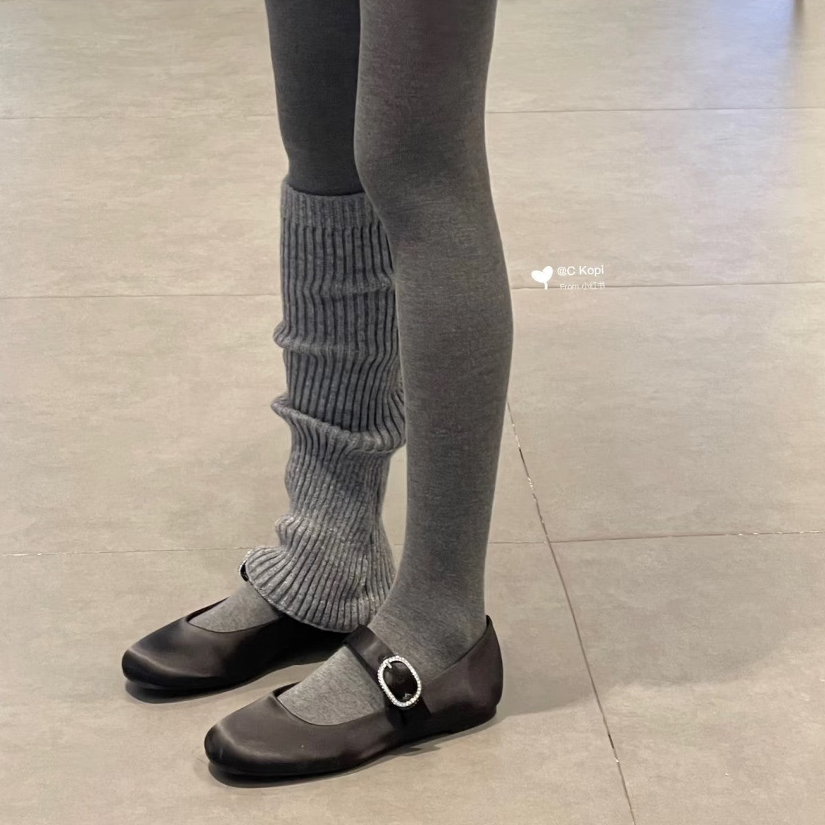 Damen Ballerinas Bequem Schnalle Elegantes Leder