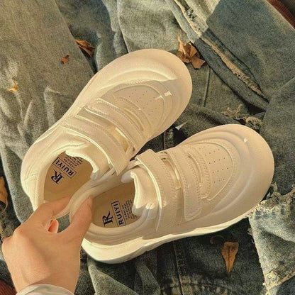 Damen Plattform Sneaker Komfortabel Mit Klettverschluss