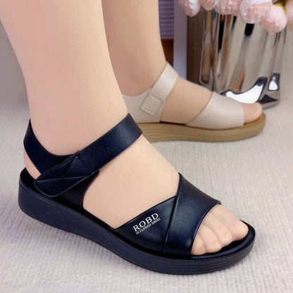 Damen Sandalen Breiter Riemen Komfort Bequem Sommer