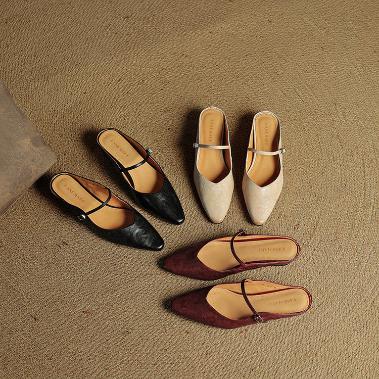 Damen Leder-Slipper Echtleder Bequem