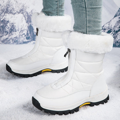 Damen Winterstiefel Warm Gefüttert Rutschfest Komfort-Reißverschluss