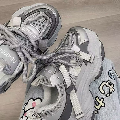 Damen Sneaker Sportlich Atmungsaktive Laufsohle