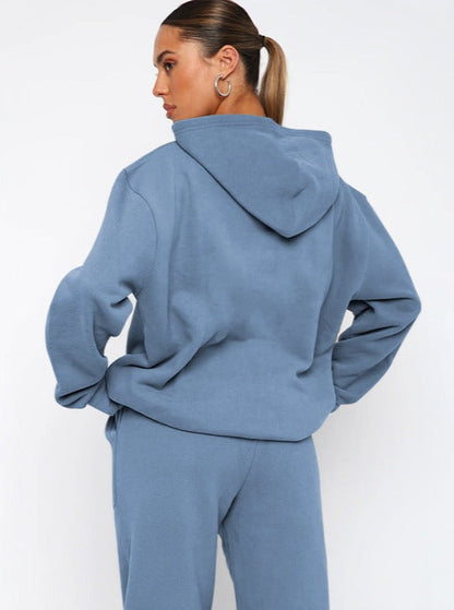 Damen Hoodie Oversized Jogger Set Warm
