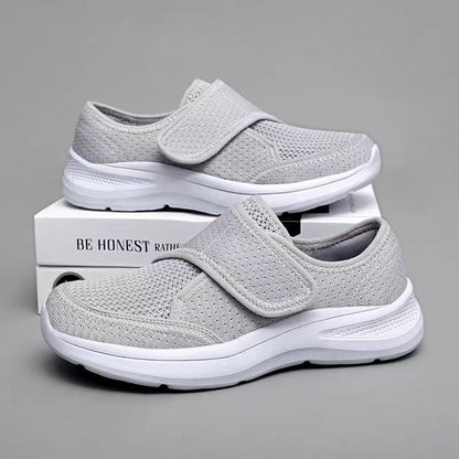 Damen Sneaker Elastisch Bequem Klettverschluss