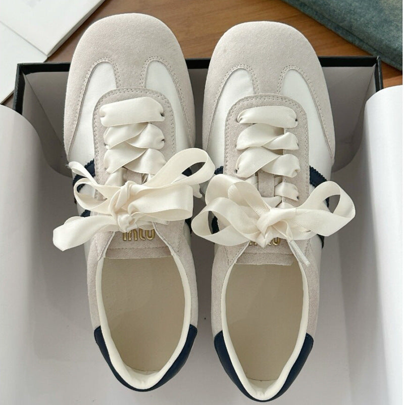 Damen Laufschuhe Elegante Sneaker Satinband