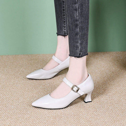 Damen Pumps Mary Jane Schuhe Schnalle