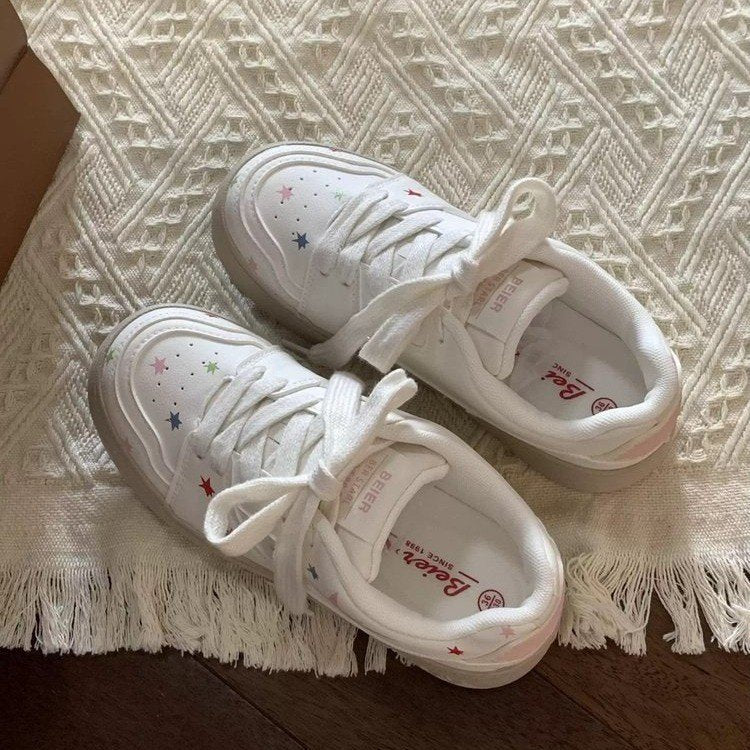 Damen Sneaker Bunt Sternapplikation Bequem