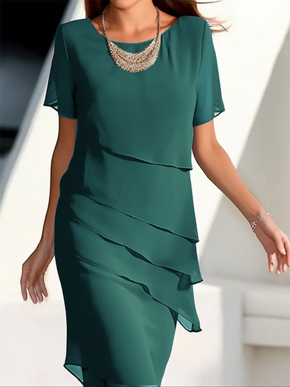 Damen Wickelkleid Schichten