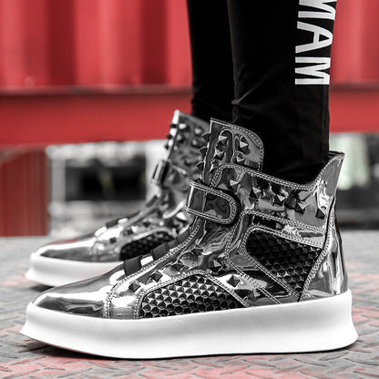 Damen High- Sneaker Netzoptik Rutschfest Schwarz - Norvielle