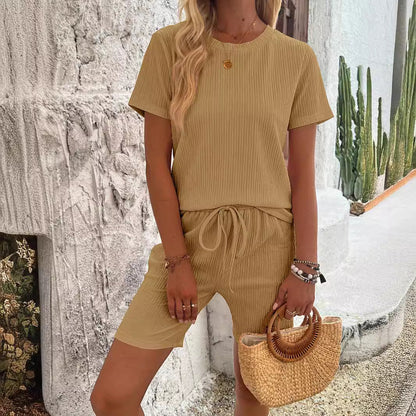 Damen Shorts Set Elastisch Strukturiert Bequem