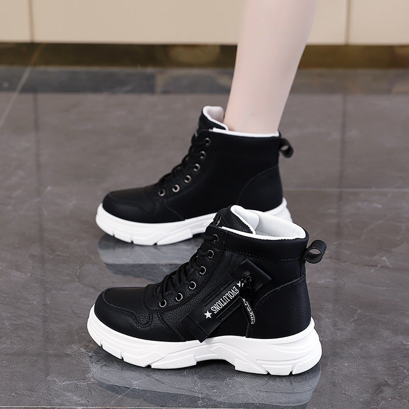Damen Hochsneaker Atmungsaktives Material Gummisohle