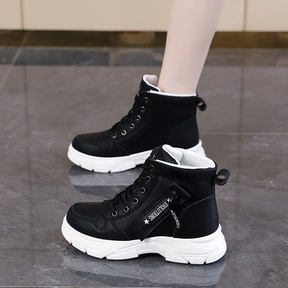 Damen Hochsneaker Atmungsaktives Material Gummisohle
