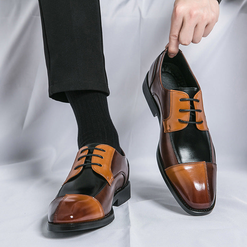 Herren Schnürschuhe Elegantes Leder Zweifarbig