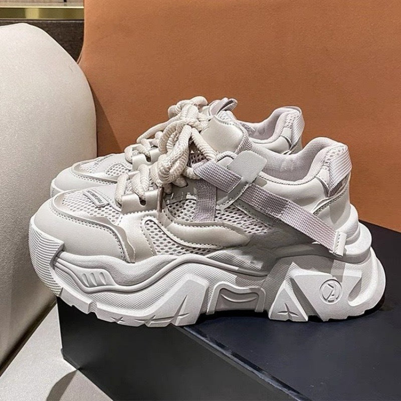 Damen Sneaker Chunky Atmungsaktives Mesh Stabile Sohle