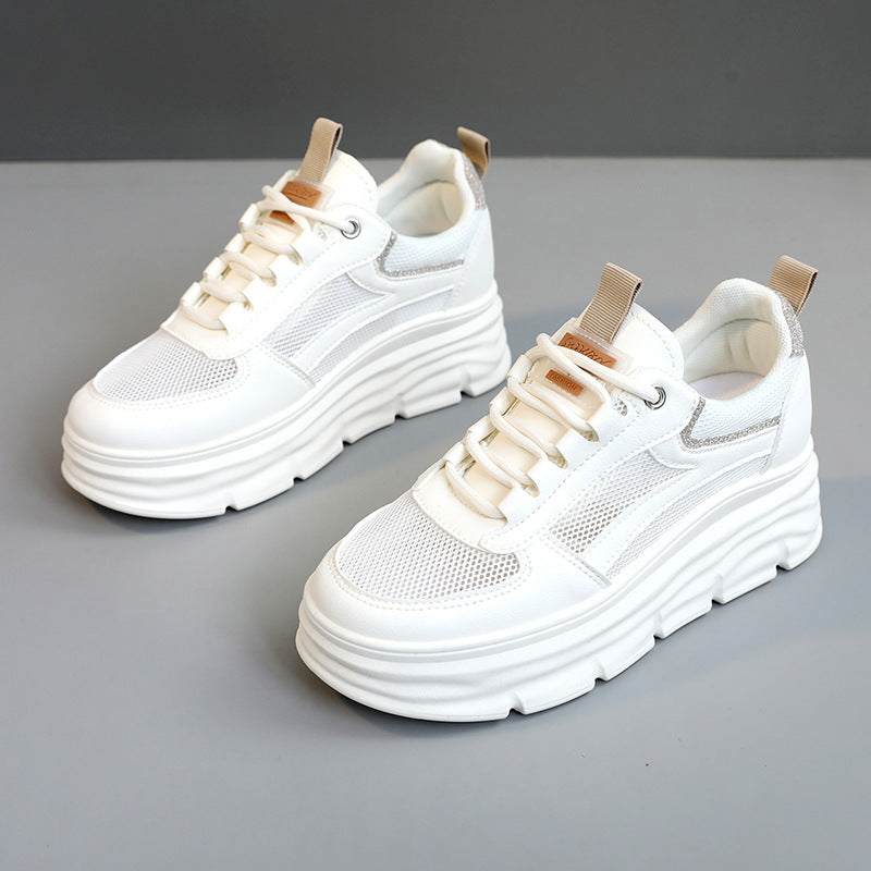 Damen Sneaker Chunky Plateau Atmungsaktives Material