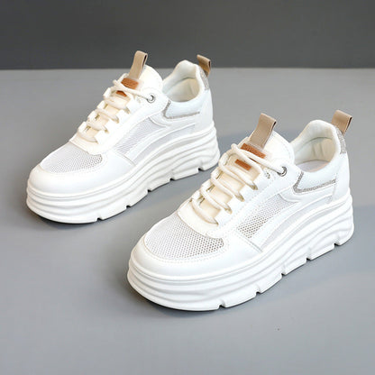 Damen Sneaker Chunky Plateau Atmungsaktives Material