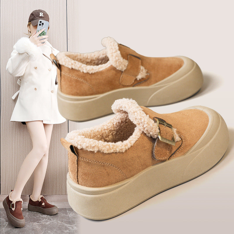 Damen Slipper Flauschig Warm Schnalle - Norvielle