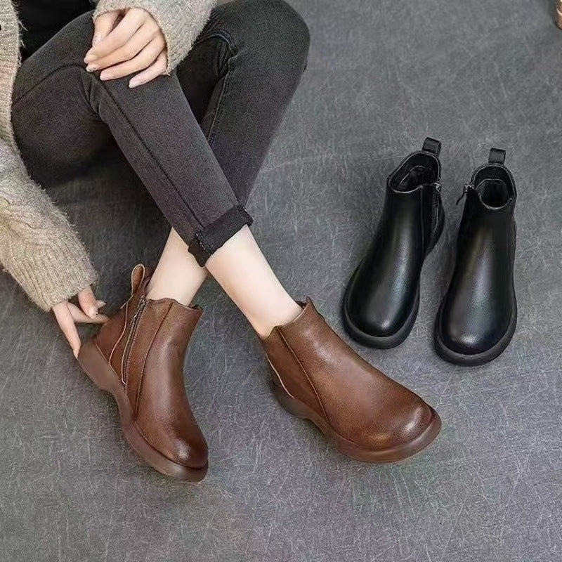 Damen Stiefeletten Elegante Rutschfeste Reißverschluss