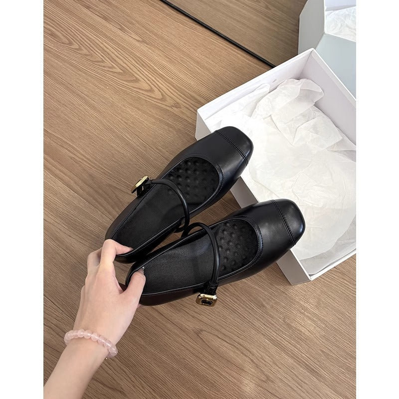 Damen Mary Jane Ballerinas Komfortabeler Blockabsatz
