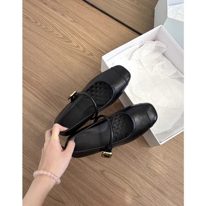 Damen Mary Jane Ballerinas Komfortabeler Blockabsatz