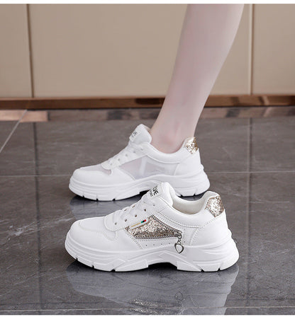 Damen Sneaker Atmungsaktiv Glitzer