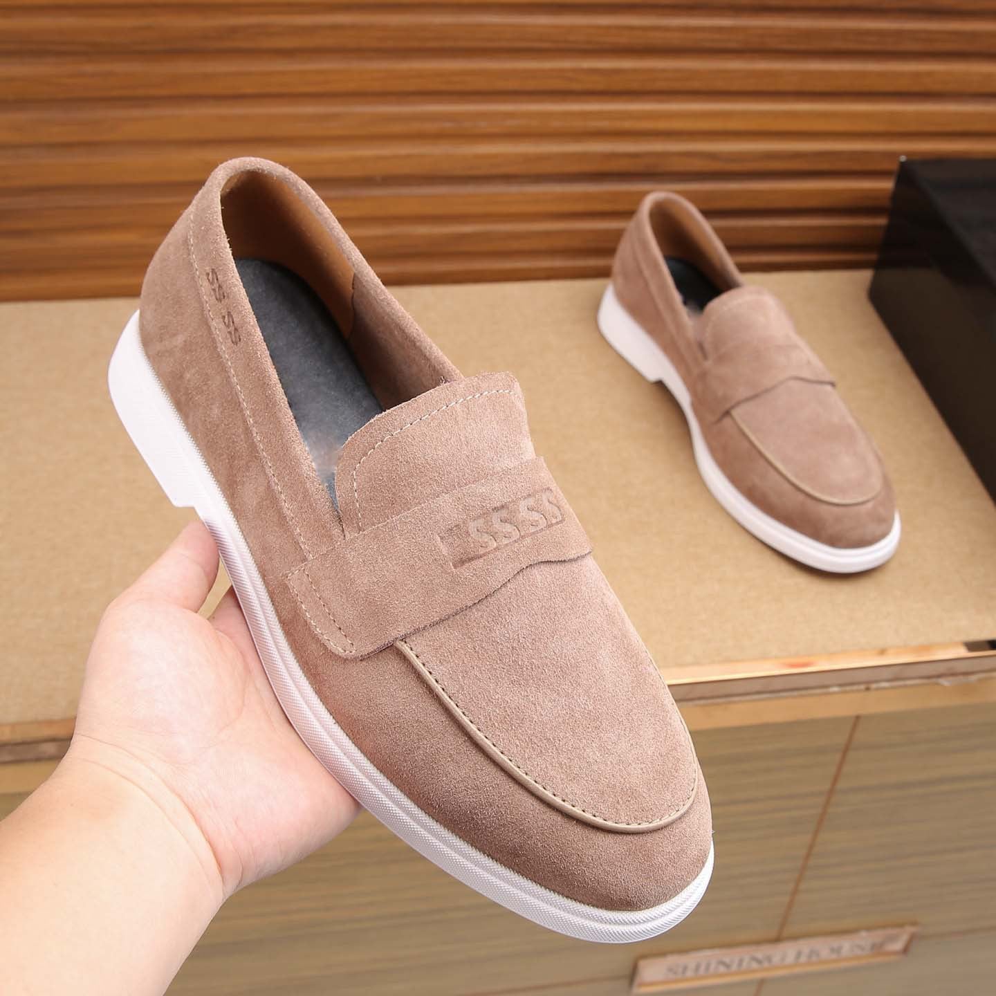 Damen Mokassinschuh Bequem Rutschfest
