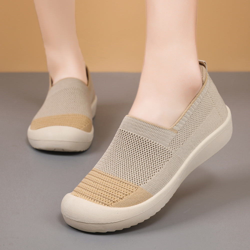 Damen Sneaker Atmungsaktiv Slip-On Weiches Material Schwarz - Norvielle