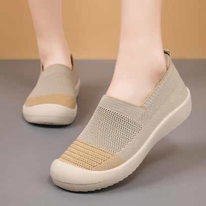 Damen Sneaker Atmungsaktiv Slip-On Weiches Material Schwarz - Norvielle