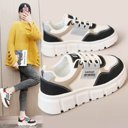 Damen Sneaker Chunky robuster Sohle atmungsaktiv Schwarz - Norvielle