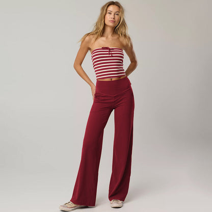 Damen Palazzo-Hose Komfortschnitt Sportlich Hochwertig