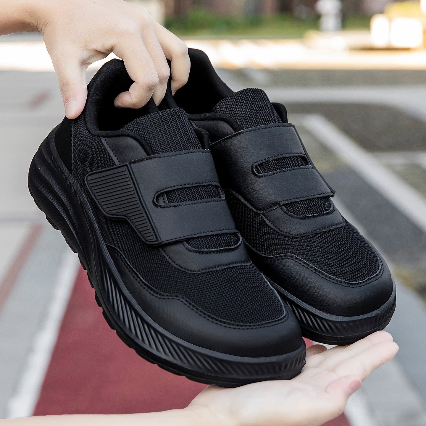 Damen Sneaker Bequem Elastisch Klettverschluss Sportlich wird - Norvielle