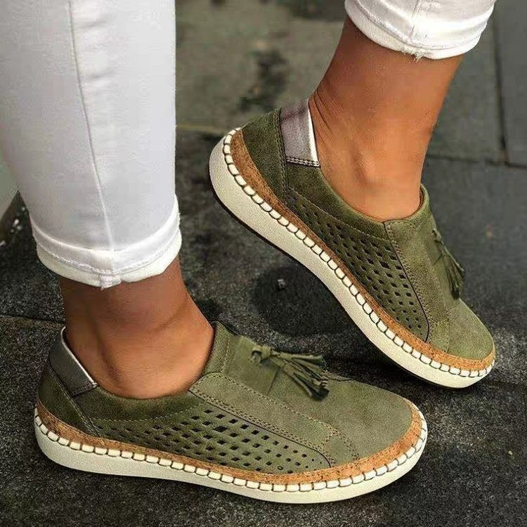 Damen Sneaker Atmungsaktiv Komfortabel mit Fransen
