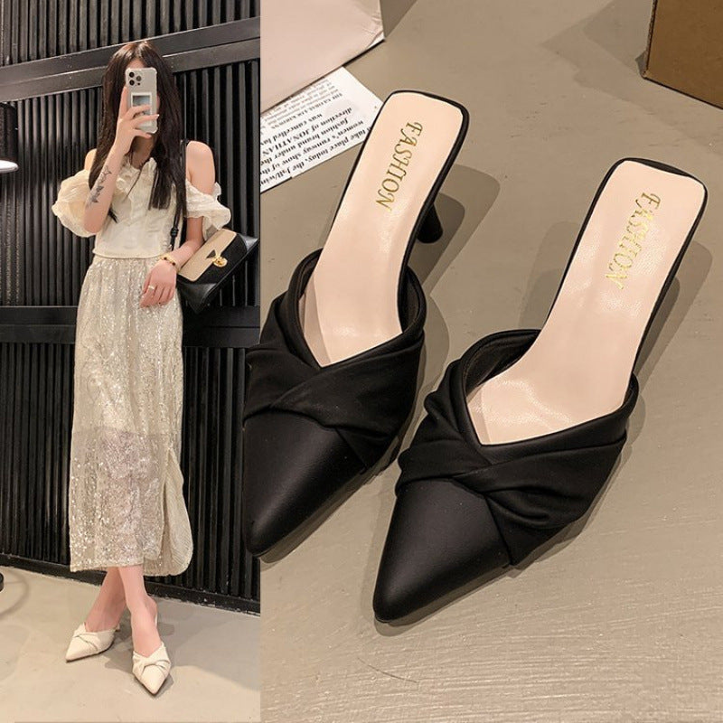 Damen Hochhackige Pumps mit Knotendesign Schwarz - Norvielle