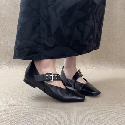 Damen Slingbacks Elegant Quadratzehen Riemen