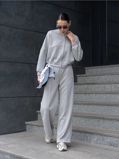 Damen Sport Jogginganzug Set Elastikbund