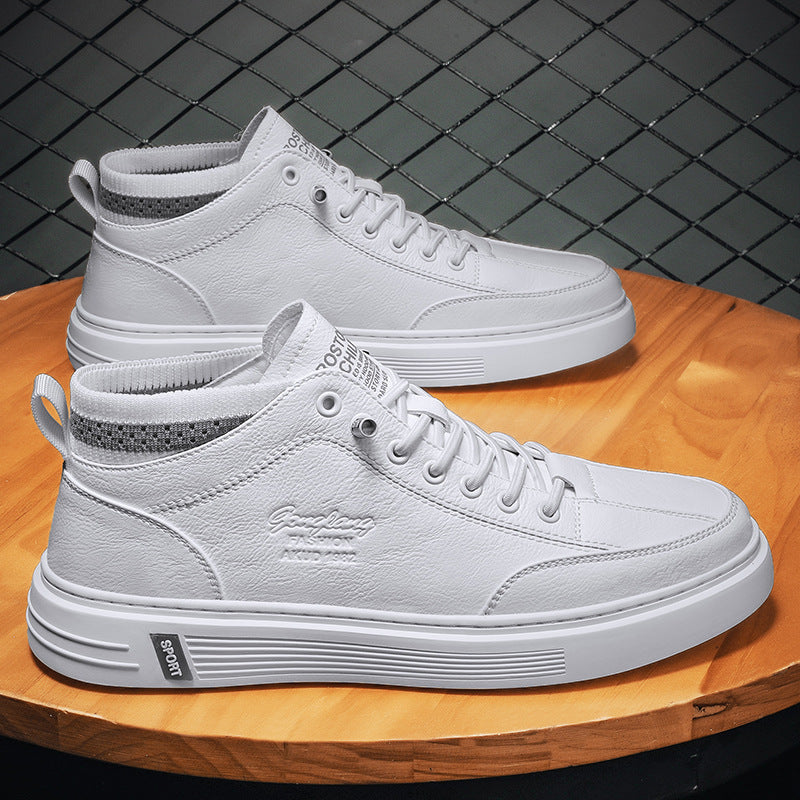 Damen Hochsneaker Kunstleder Elastisch Schwarz - Norvielle