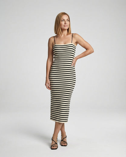 Damen Maxikleid Figurbetont Gerippt Spaghettiträger